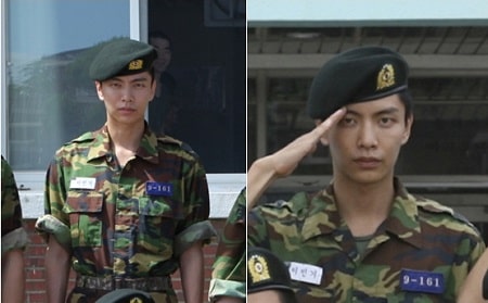 A picture of Lee Min-ki in military uniform.